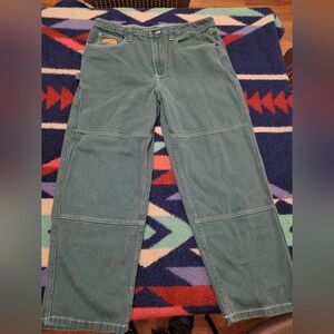 Empyre Green Double Knee Jeans Mens 36x28 Relax Denim Y2K Skateboard